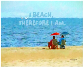 Beach Art, Beach Quote, Seascape, Couple on Beach, Seashore Print, Coastal Wall Decor, Coastal Art, Beach House Decor, Sea Quote, KORPITA