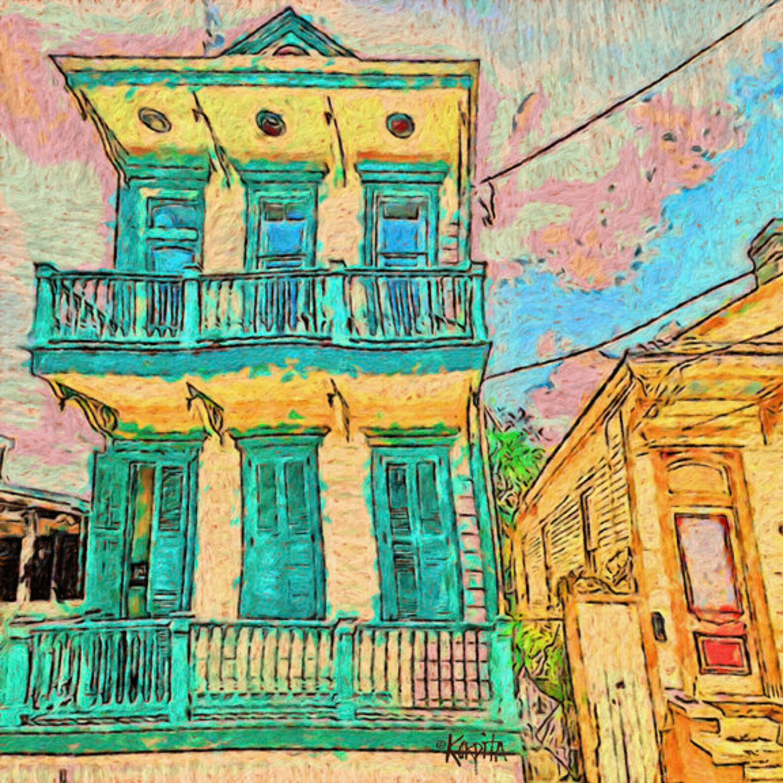New Orleans Art New Orleans Houses Nola Art Shotgun Houses Etsy
