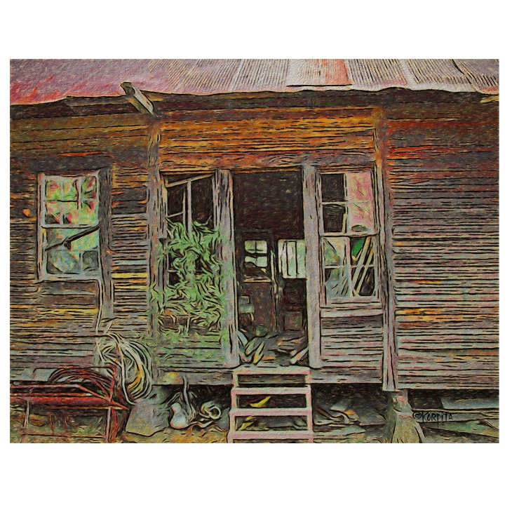 Old House Art, Dog Trot House, Abandoned House, Rustic House