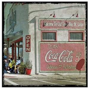 Coke Sign Building, Bay St. Louis MS, Old Building Mural, MS Gulf Coast, Bay St Louis Art, Coastal Art, Old Town Bay St Louis, KORPITA