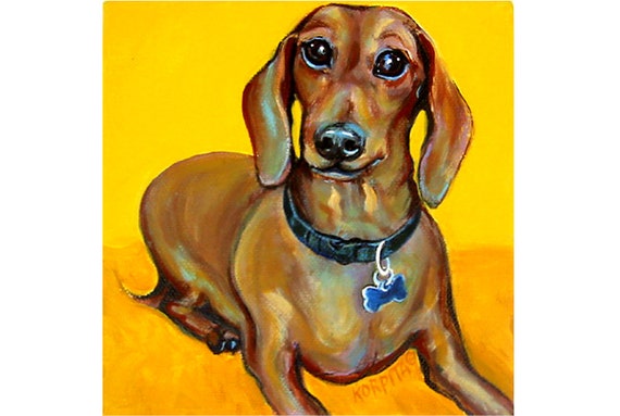 wiener dog paintings