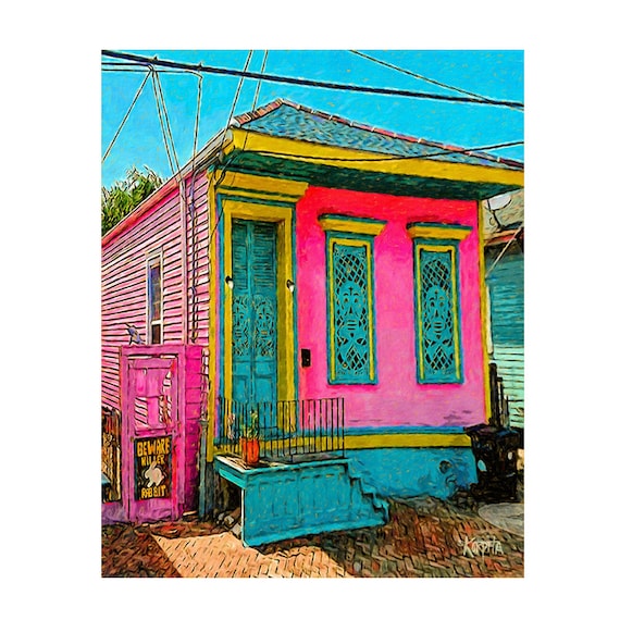 Funny Sign, Pink House, New Orleans Art, New Orleans House, House