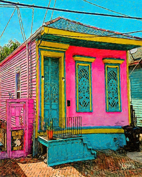 Funny Sign, Pink House, New Orleans Art, New Orleans House, House