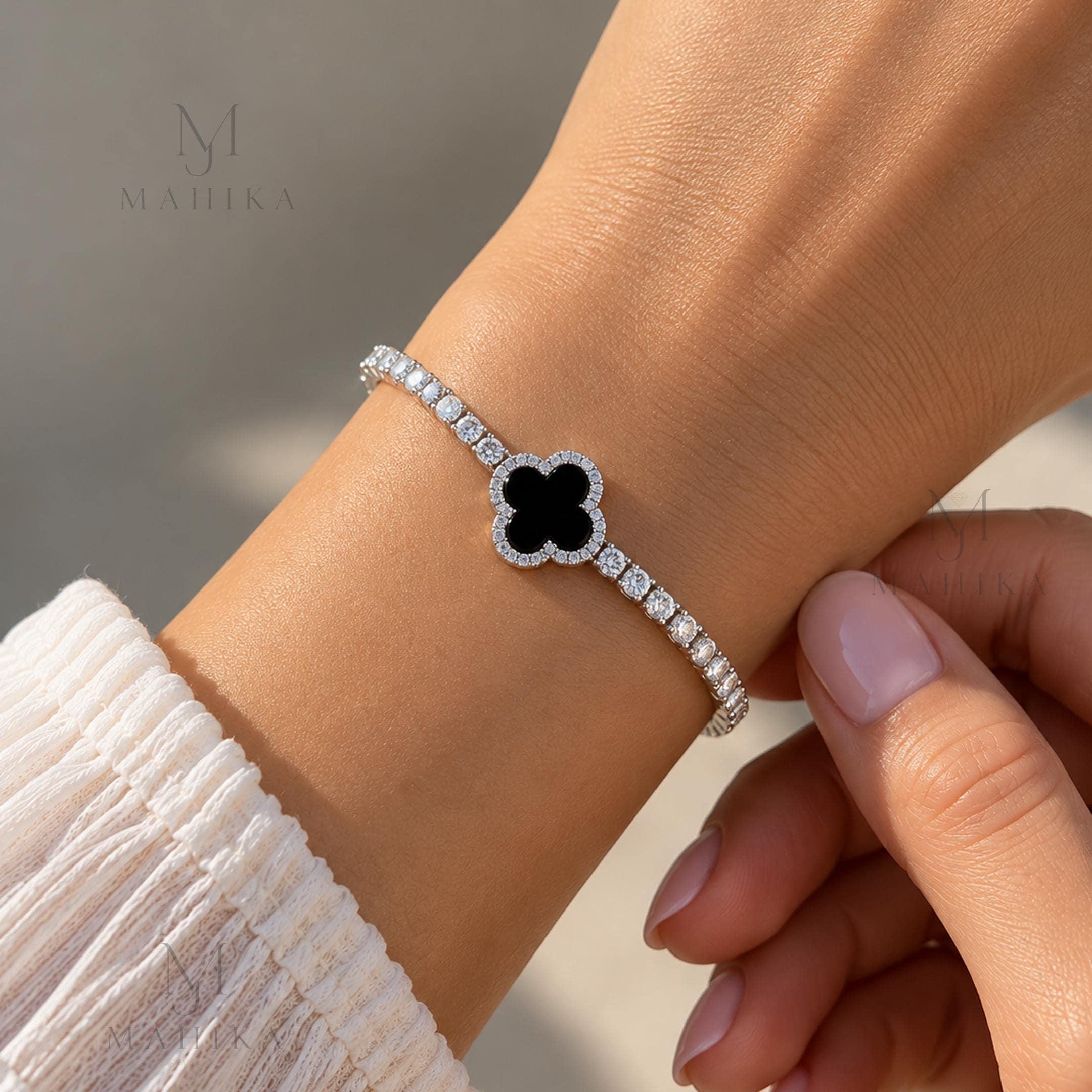 Van cleef bracelet silver and black - Etsy 日本