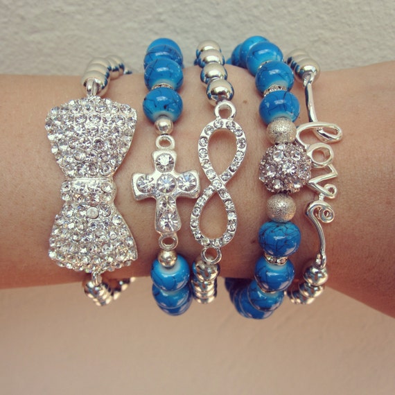 Items similar to Arm Candy Set Beaded Bracelets set on Etsy
