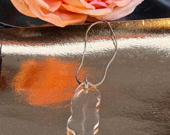 Vulva resin pendant necklace with silver chain