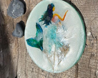 Mermaid coaster/paperweights 3 3/4”