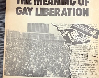 Books & Buttons The Meaning of Gay Liberation, 1978, fair condition
