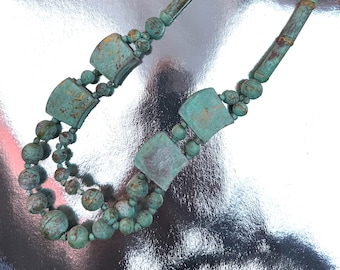 Vintage faux turquoise beaded necklace