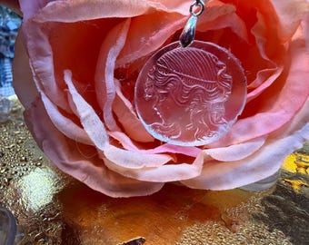 Victorian women in crystal clear resin necklaces