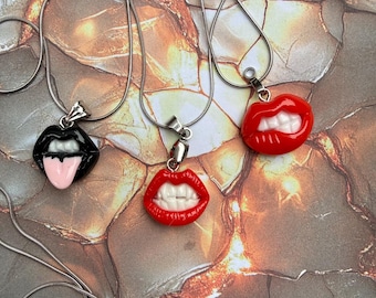 Silly lips necklaces
