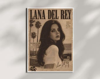 Lana Del Rey Summertime Sadness Inspired Poster | Vintage Sepia Wall Art | Retro Music Poster | Printable Wall Art | Bedroom Decor