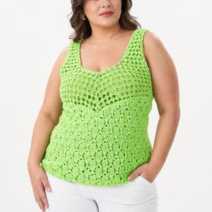 Plus Size Crochet Tank Top Pattern, Lace Summer Blouse PDF Tutorial