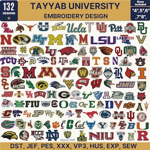 Tayyab University Embroidery Design Bundle, University Logo Embroidery Files, Football Embroidery, Mascot Embroidery Design