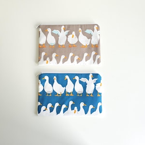 Handgjord sminkväska, passpåse, dragkedja, sminkväska, sminkväska, sminketui - Goose Parade