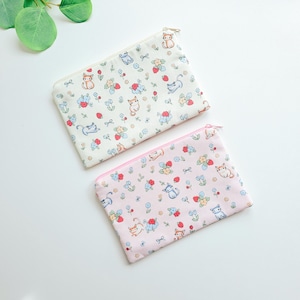 Handgemaakt make-uptasje, paspoortportemonnee, etui met rits, make-uptasje - Sweet Little Kitty