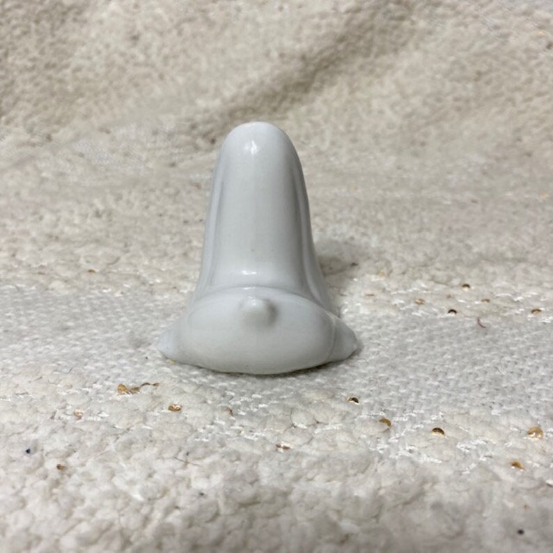 Vintage white /& blue porcelain dog figurine mini hound crown over N backstamp
