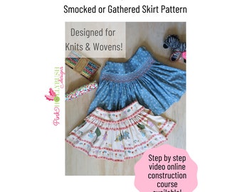 Twirly Skirt Smocked or Gathered Girl's Sewing Pattern