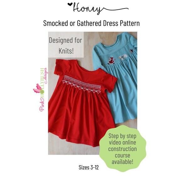 Honey Girl's Knit Sewing Dress Paper Pattern | Etsy