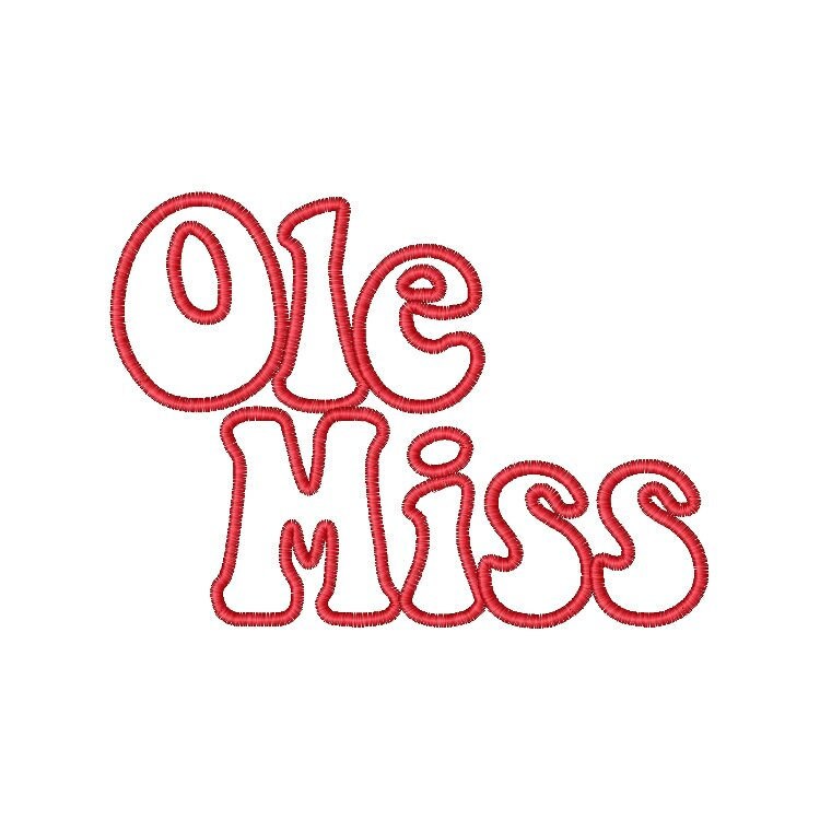 Ole Miss Applique Embroidery Design Ole Miss Embroidery Etsy