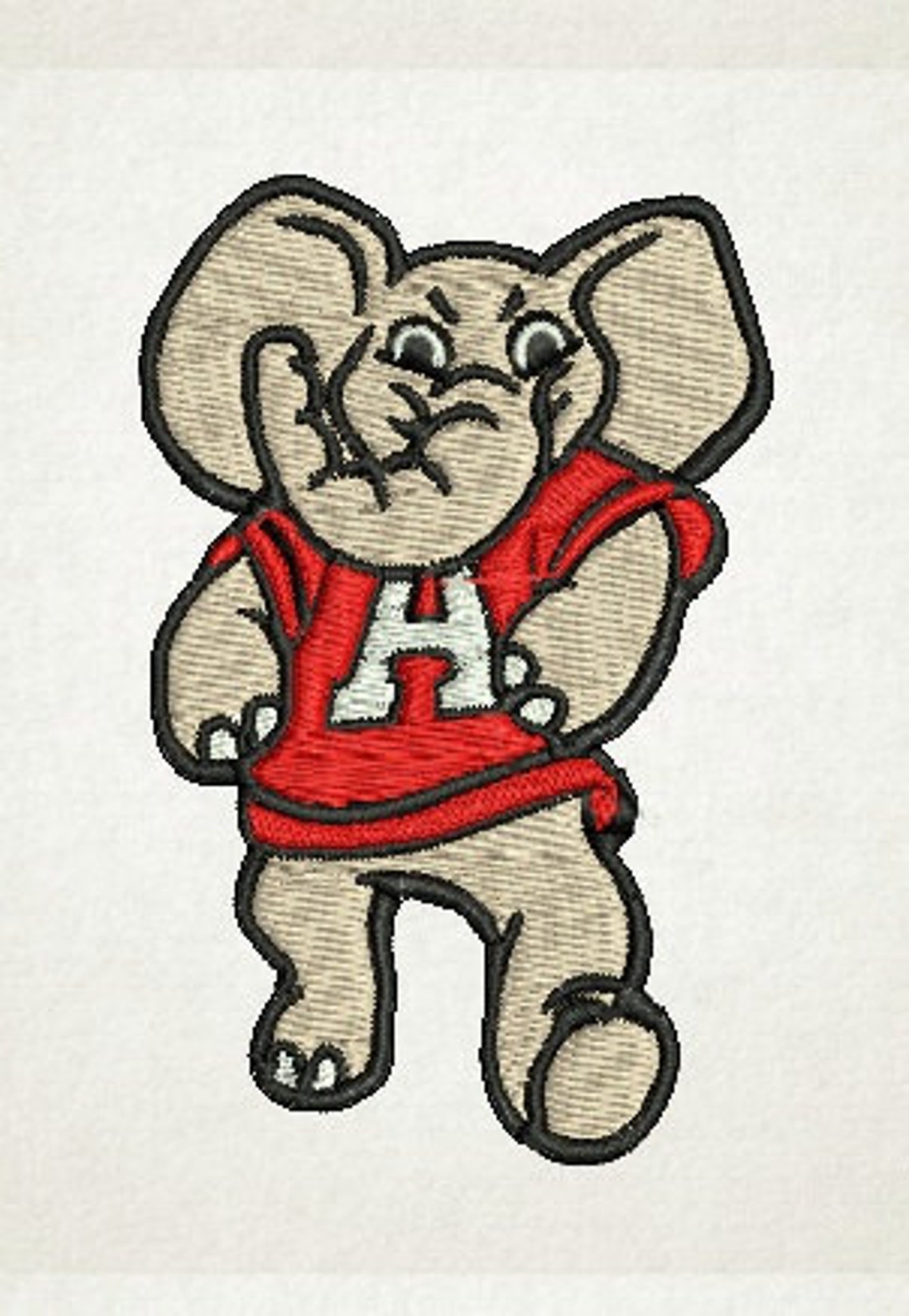 Alabama Embroidery Design Big AL Alabama Elephant Elephant Etsy