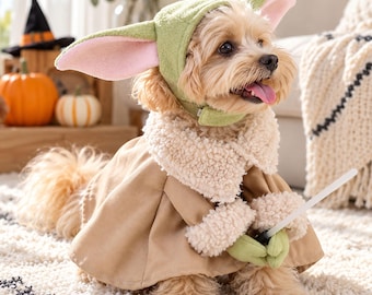 Personalisiertes Alien-Hundekostüm, besticktes Haustier-Halloween-Outfit, süßes Hunde- und Katzen-Cosplay-Kostüm, lustiges Weltraum-Haustierkostüm, personalisierter Haustiername