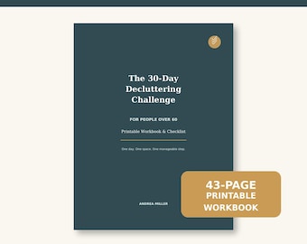 30-Day Decluttering Challenge for Seniors | Home Organization Printable | Declutter Workbook for Adults Over 60