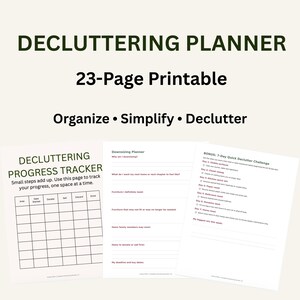Decluttering Planner Printable | 23-Page Home Organization & Declutter Workbook | Clutter Tracker and Cleaning Planner