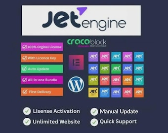 JetPlugins (Crocoblock) - 20 Mega Plugin Premium / Plugin Premium per WordPress / Ultima versione / Attivazione della licenza / Aggiornamenti manuali a vita