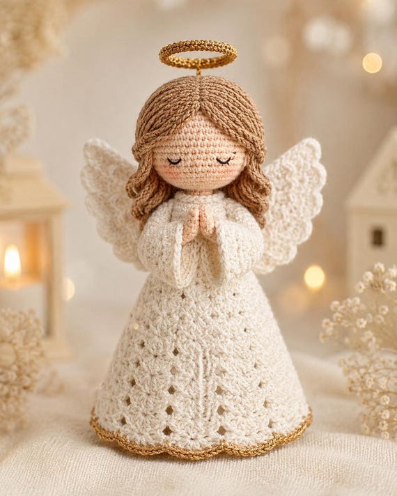 Crochet Angel Pattern, Christmas Angel Amigurumi Pattern, Crochet Angel Doll, Holiday Decor Pattern, Handmade Angel PDF Tutorial,PDF