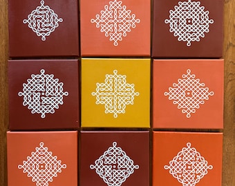 Clay | Hand-Painted Kolam Canvas
