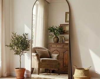 Full Length Wall Mirror, 71x32 Inch, French Country Style, Gold Tone