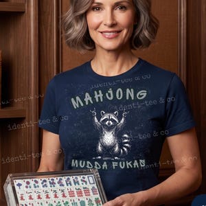 Funny Mahjong Shirt, Mahjong Mudda F**kas Raccoon Tee, Mahjong Winner Gift, Spicy Game Night Shirt, Comfort Colors, Retro Trash Panda