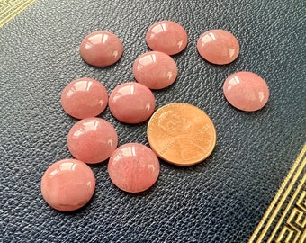 10 Rhodonite 14mm round cabochons gemstones jewelry making findings