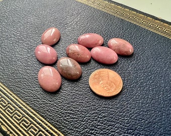 8 Rhodonite 13 x 18mm oval cabochons gemstones jewelry making findings