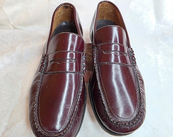 90's Leather Classics Loafers Mens 11 EEE Burgundy Oxblood Slip On Business Luxe
