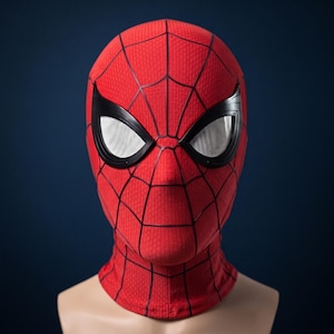 Spiderman Full Face Mask for Adults, Spider Hero Cosplay Hood with ABS Face Shell, Superhero Costume Mask, Halloween Cosplay