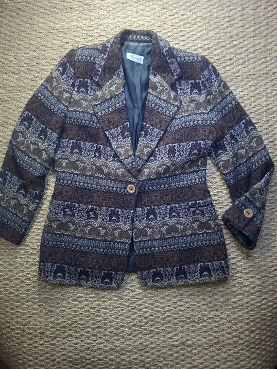 Vintage 1980s Missoni Donna Jacquard Blazer Made in Italy Designer Jacket