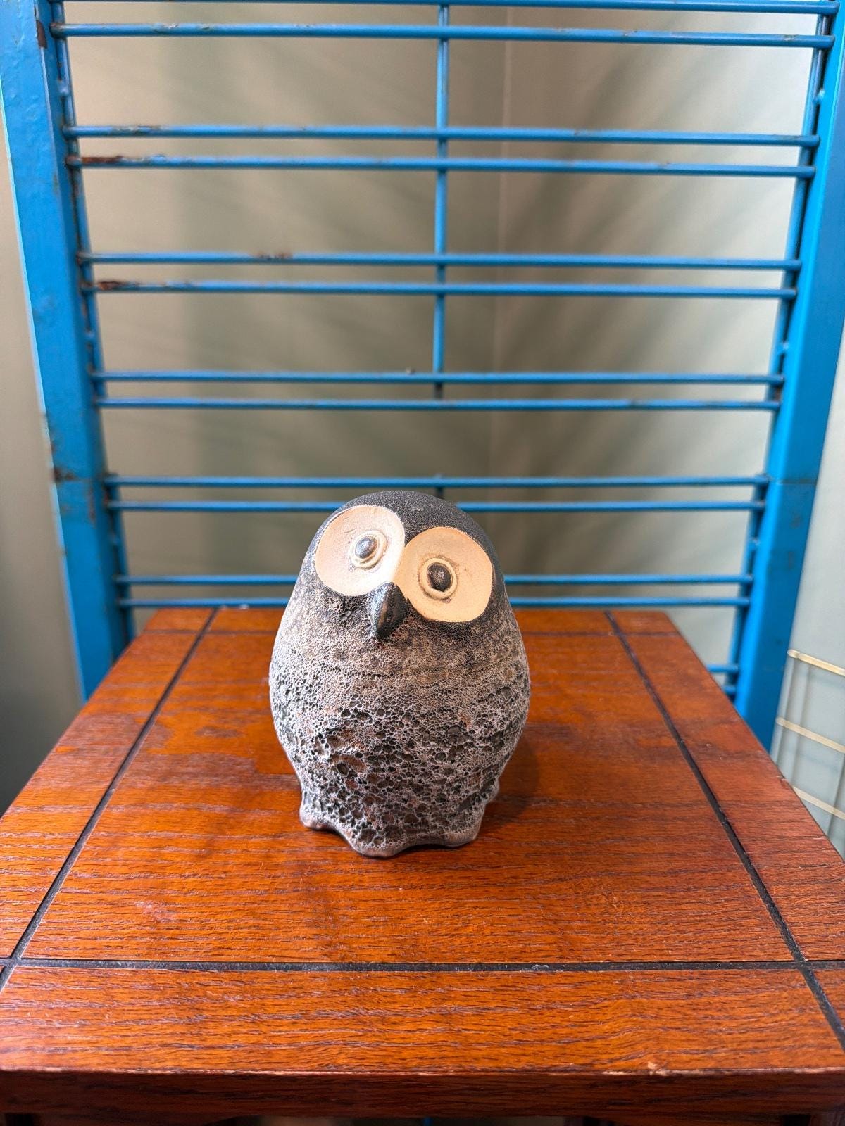Vintage Ceramic Owl Figurine with Textured Finish