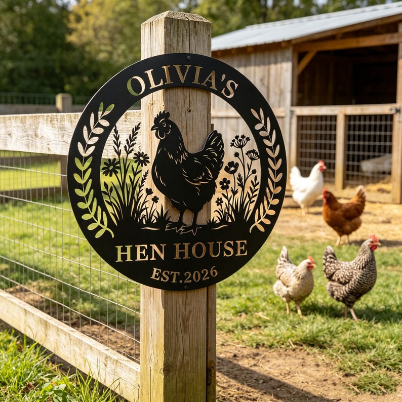 Custom Hen House Sign,hen House Coop Metal Sign,chicken Coop Metal ...