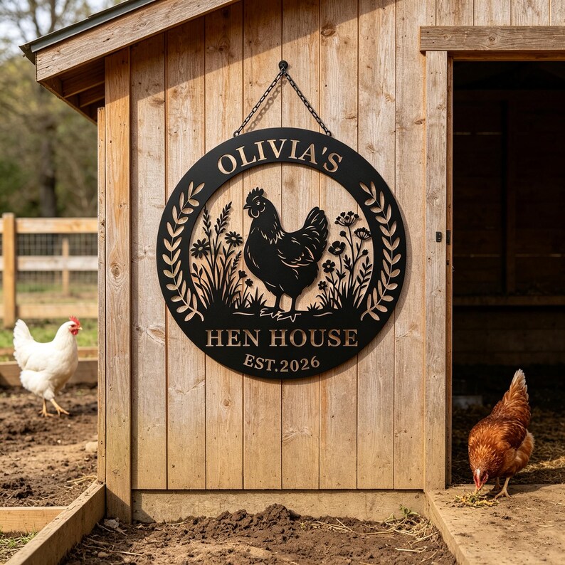 Custom Hen House Sign,hen House Coop Metal Sign,chicken Coop Metal ...