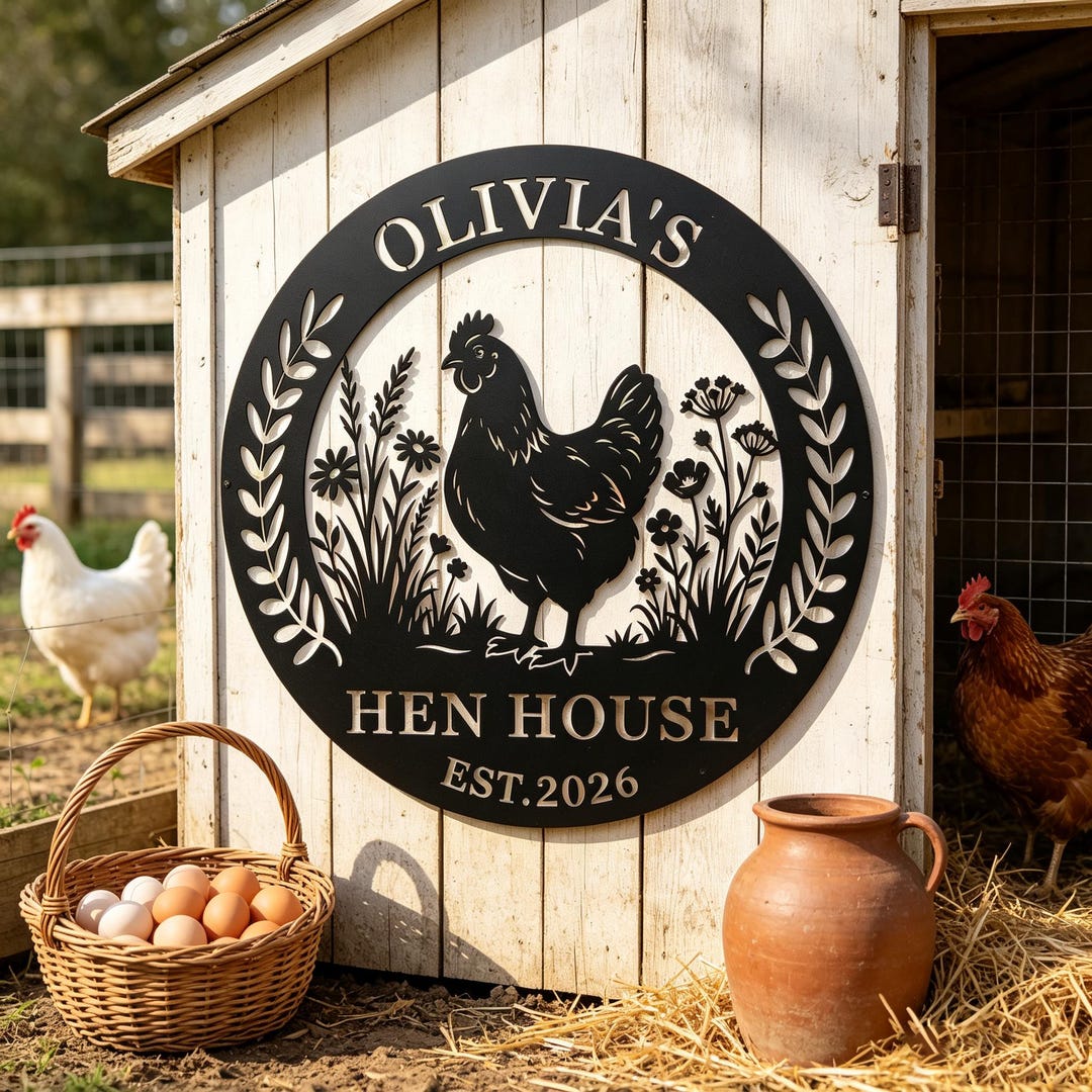 Custom Hen House Sign,hen House Coop Metal Sign,chicken Coop Metal ...