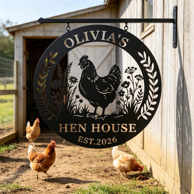 Custom Hen House Sign,hen House Coop Metal Sign,chicken Coop Metal ...