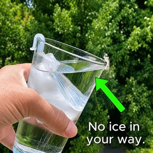 Ice Blocker for Drinking Glasses | SipStrainer™ Clip-On Drink Strainer | Reusable Cup Accessory | 2 Pack image 2