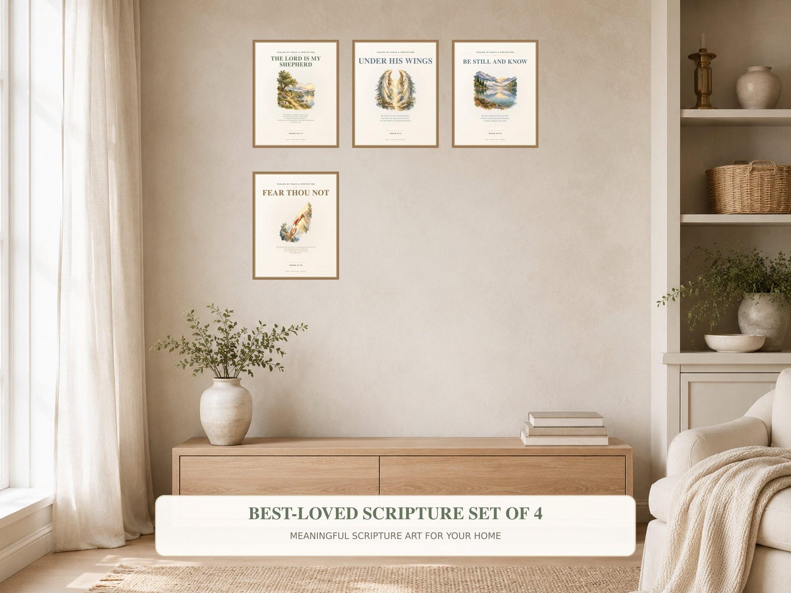 Best Loved Bible Verse Wall Art Bundle Christian printable wall art Best Loved Bible Verse Wall Art Bundle, a Christian digital printable from the Psalms & Protection collection by Thanks Lord Jesus