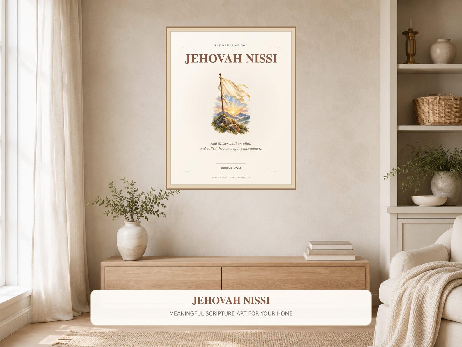 Jehovah Nissi Printable Wall Art Christian printable wall art Jehovah Nissi Printable Wall Art, a Christian digital printable from the Names of God collection by Thanks Lord Jesus