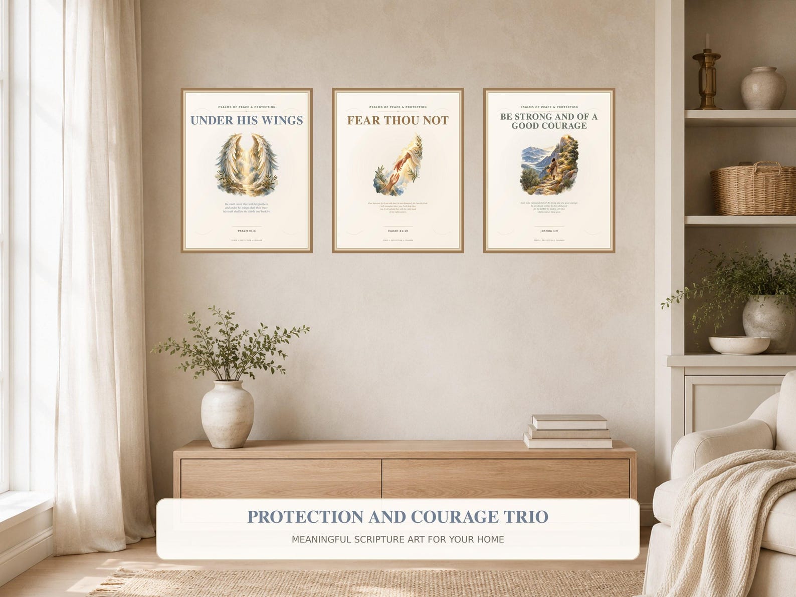 Christian Protection Wall Art Bundle, a Christian digital printable from the Psalms & Protection collection by Thanks Lord Jesus