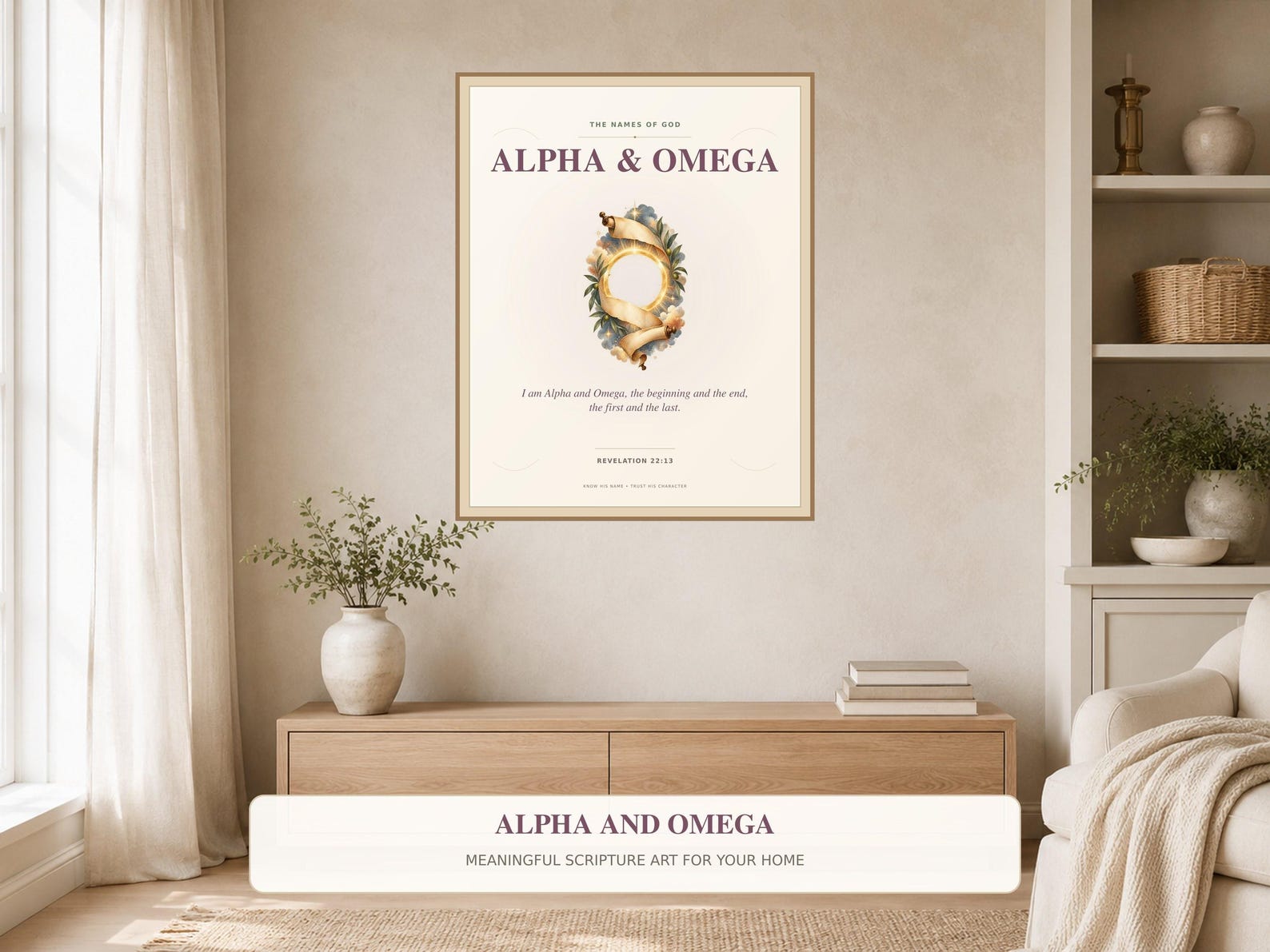 Alpha and Omega Printable Wall Art Christian printable wall art Alpha and Omega Printable Wall Art, a Christian digital printable from the Names of God collection by Thanks Lord Jesus