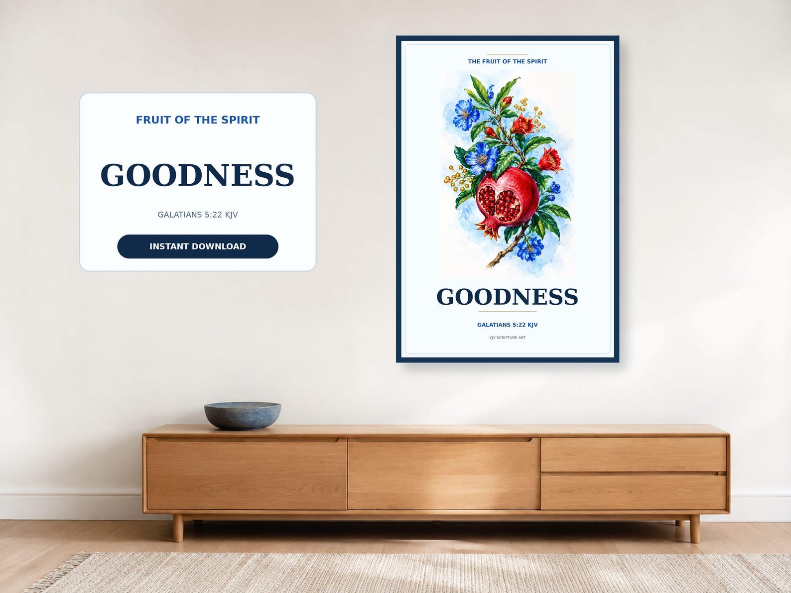 Goodness Fruit of the Spirit Wall Art Christian printable wall art Goodness Fruit of the Spirit Wall Art, a Christian digital printable from the Fruits of the Spirit collection by Thanks Lord Jesus
