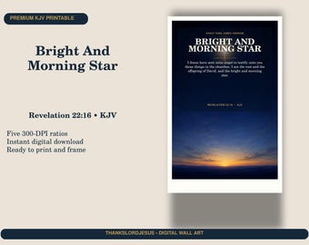 Wandbild „Heller Morgenstern“, Offenbarung 22,16 (KJV) – Name Jesu (zum Ausdrucken)